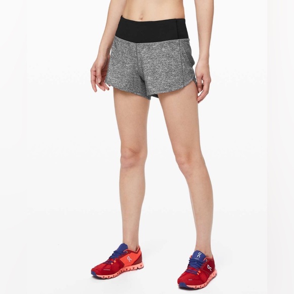 lululemon athletica Pants - Lululemon Speed Up Short Long *4" Updated Fit Heather Lux Multi Black Size 4